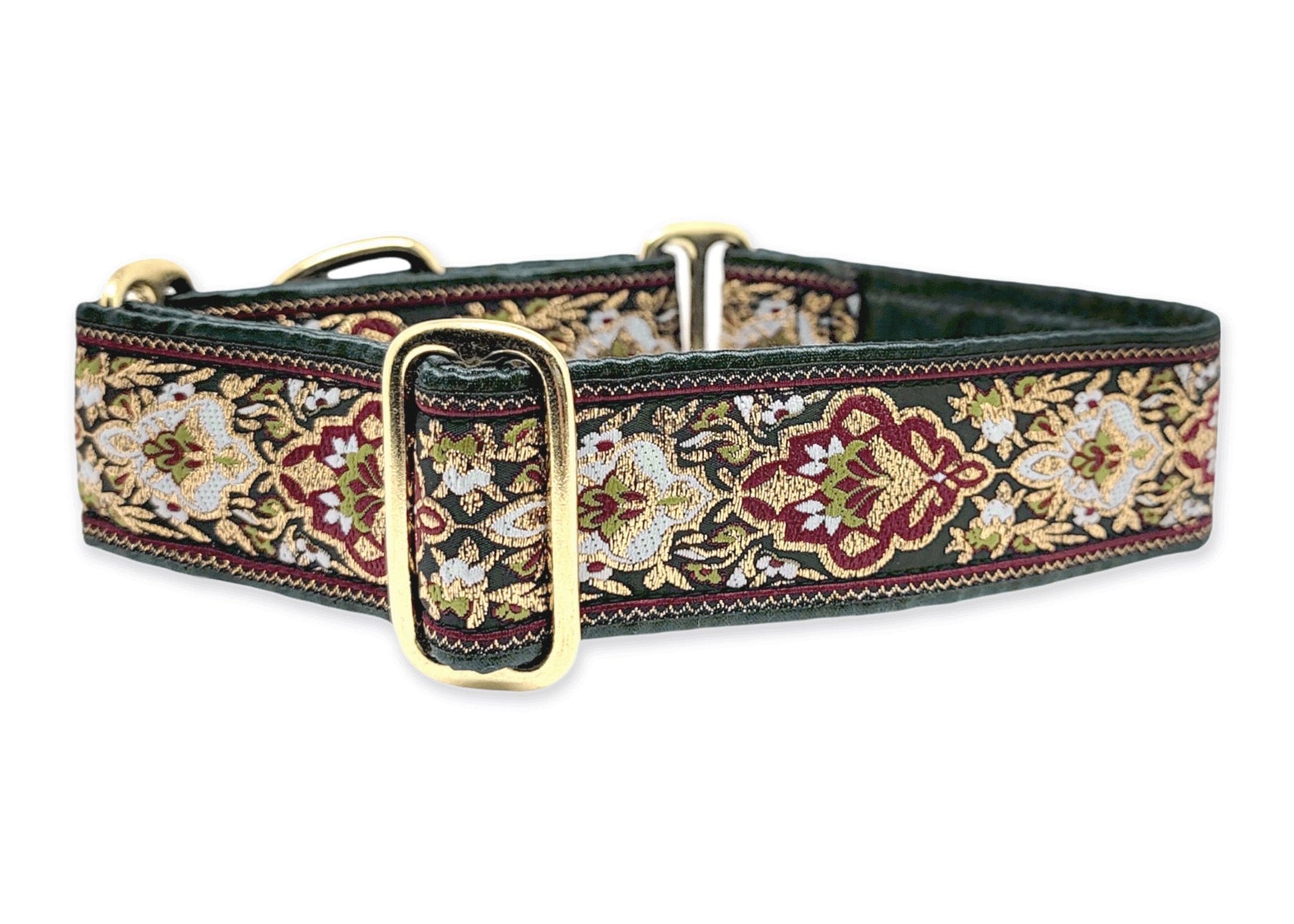 1.5 Inch Wide Green Salzburg Dog Collar by The Hound Haberdashery
