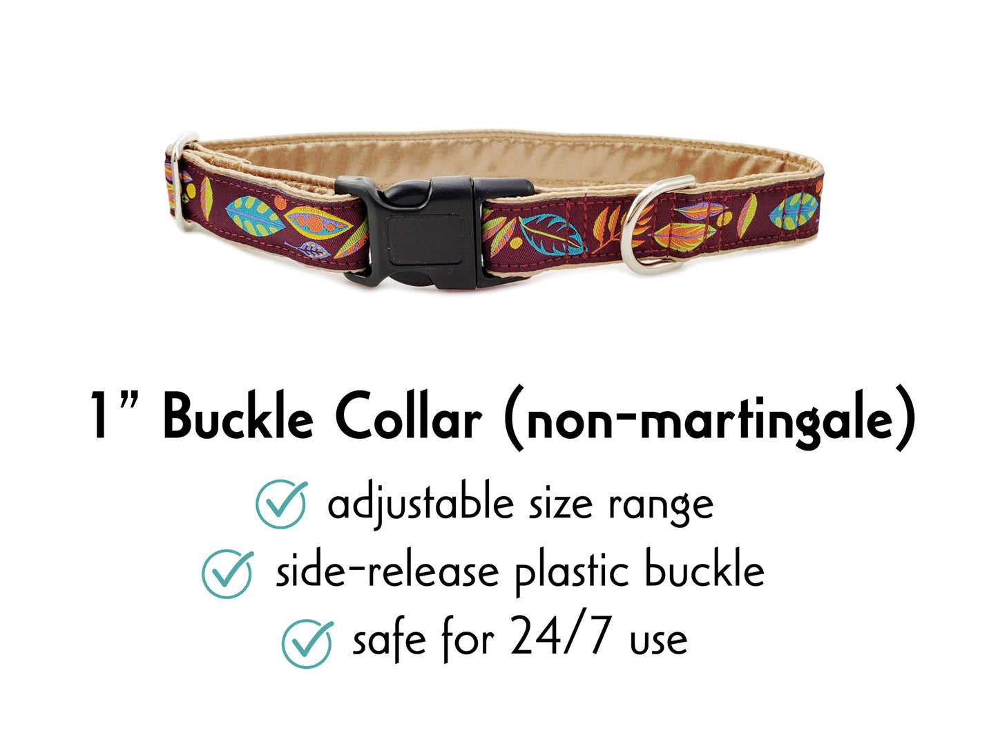 1 Inch Wide Shenandoah Buckle Dog Collar by The Hound Haberdashery