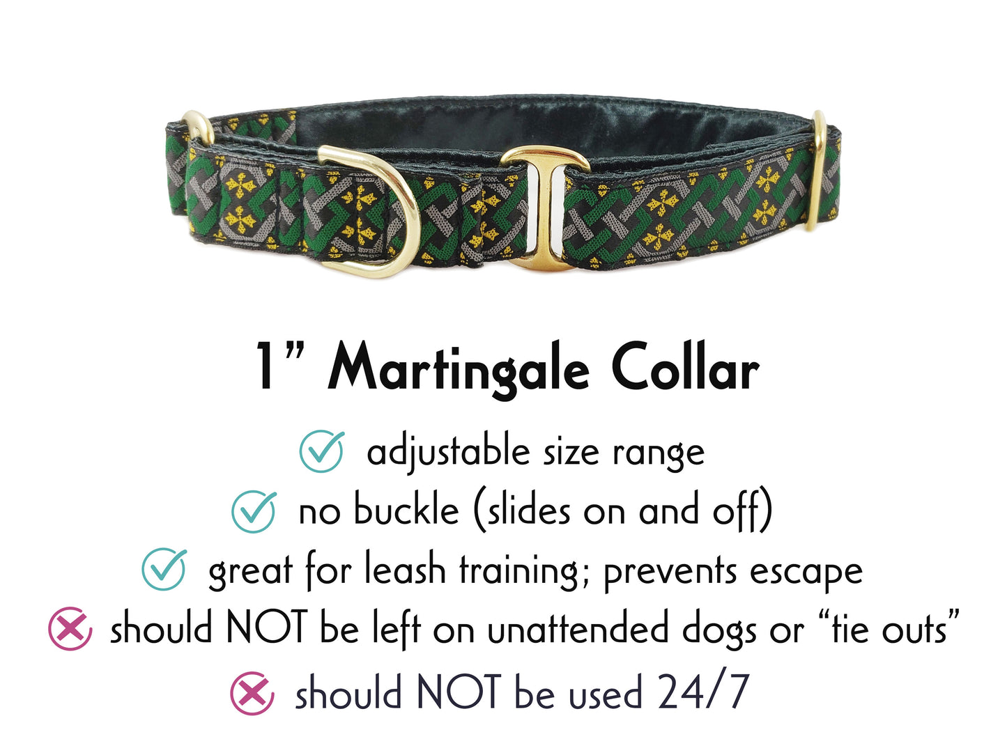 1 Inch Wide Wicklow Celtic Martingale Dog Collar by The Hound Haberdashery