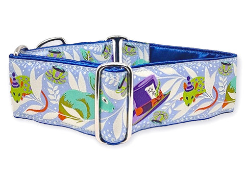 Mad Hatter - Martingale Dog Collar or Buckle Dog Collar - 2" Width