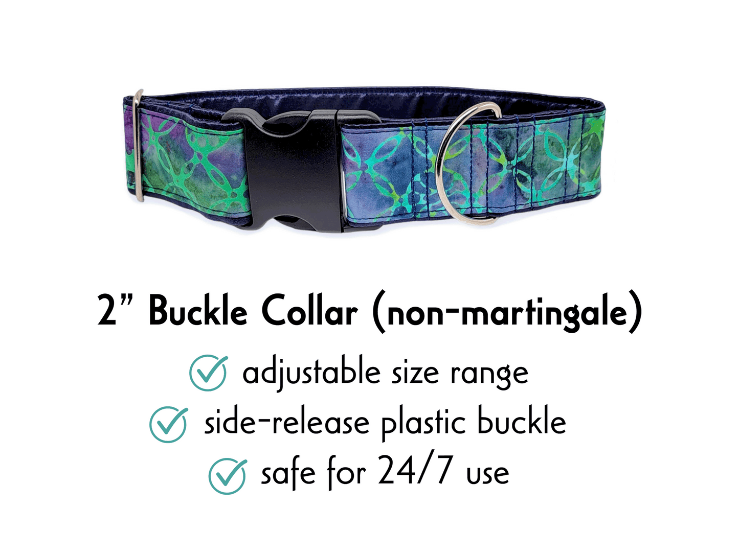 2 Inch Batik Buckle Dog Collar by The Hound Haberdashery