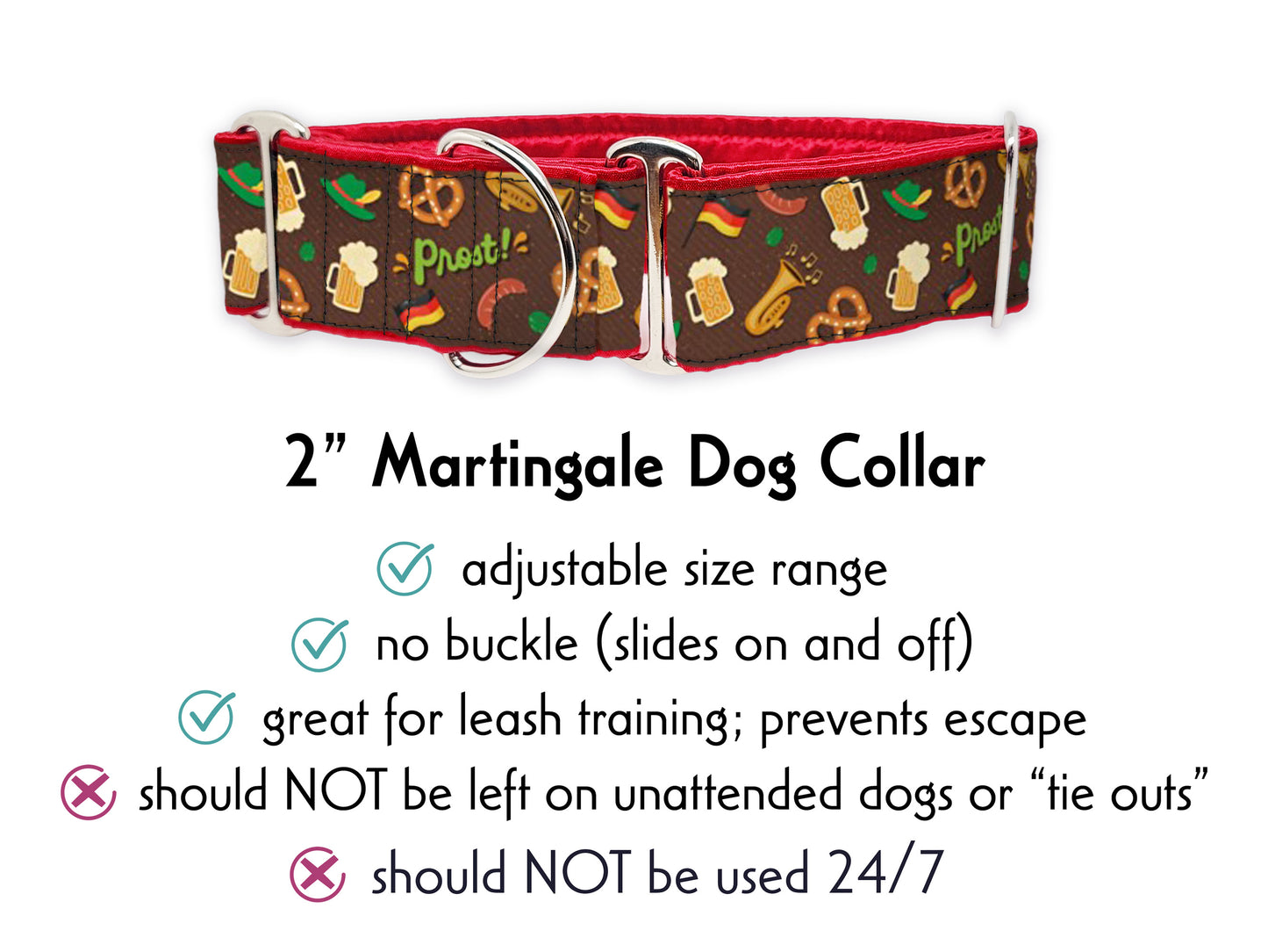 Oktoberfest 2 Inch Wide Martingale Dog Collar by The Hound Haberdashery