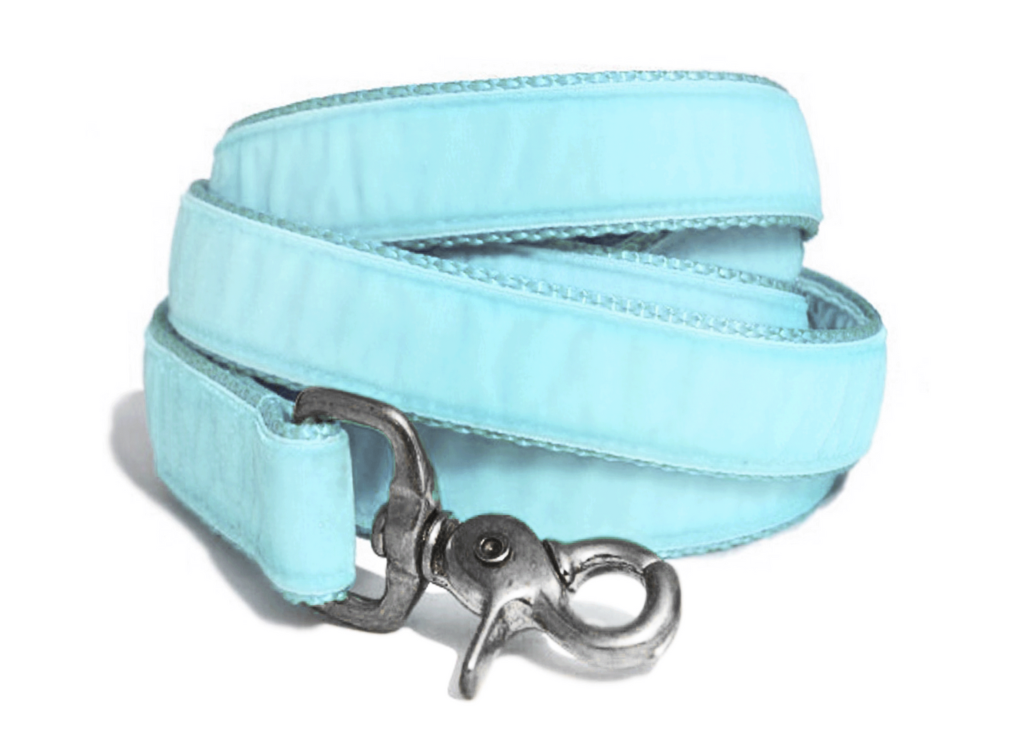 Aqua Blue Velvet Leash by The Hound Haberdashery