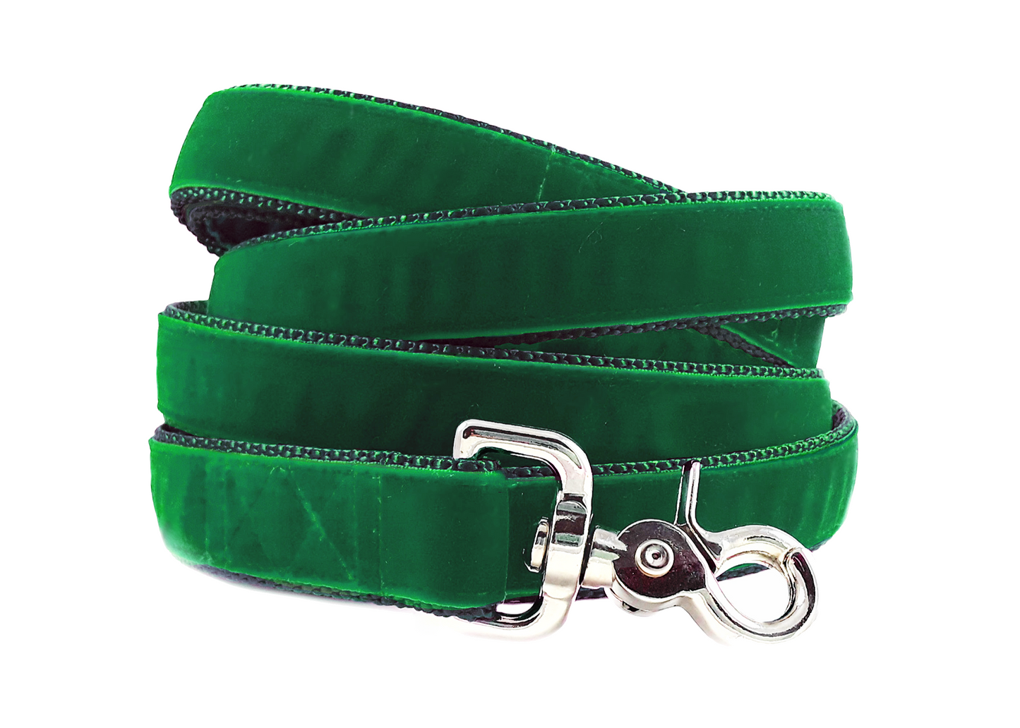 Green Velvet Dog Leash by The Hound Haberdashery