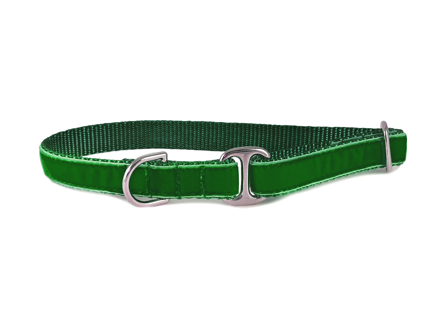Green Velvet Dog Tag Collar by The Hound Haberdashery