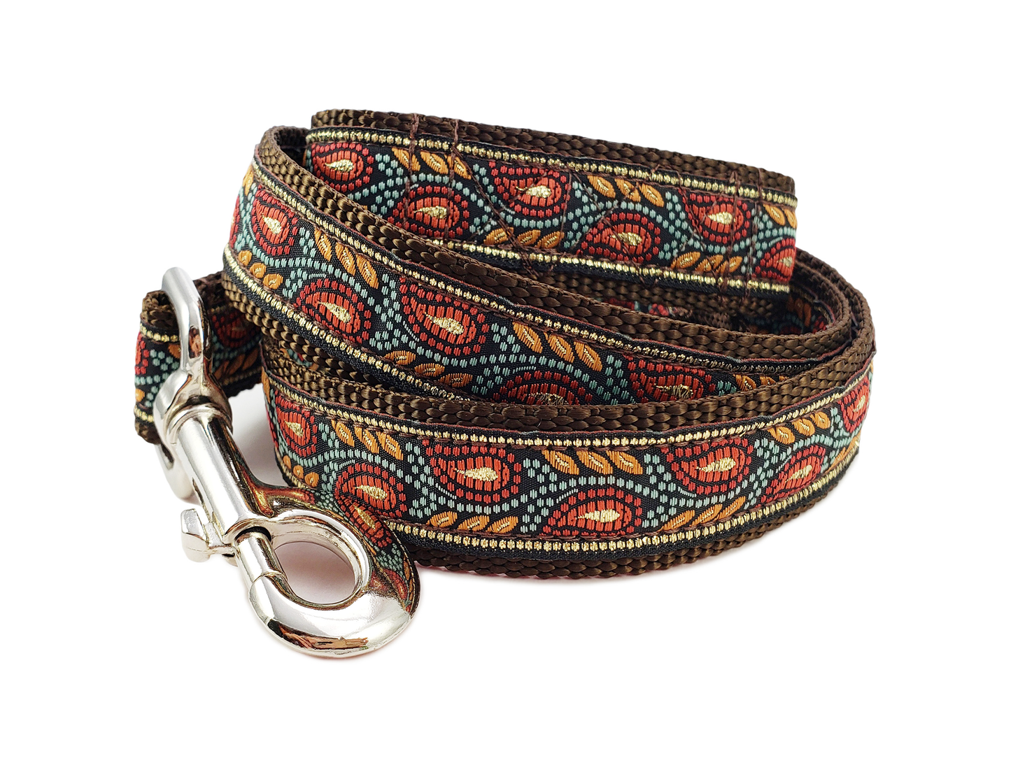 Paisley Vines Dog Leash by The Hound Haberdashery