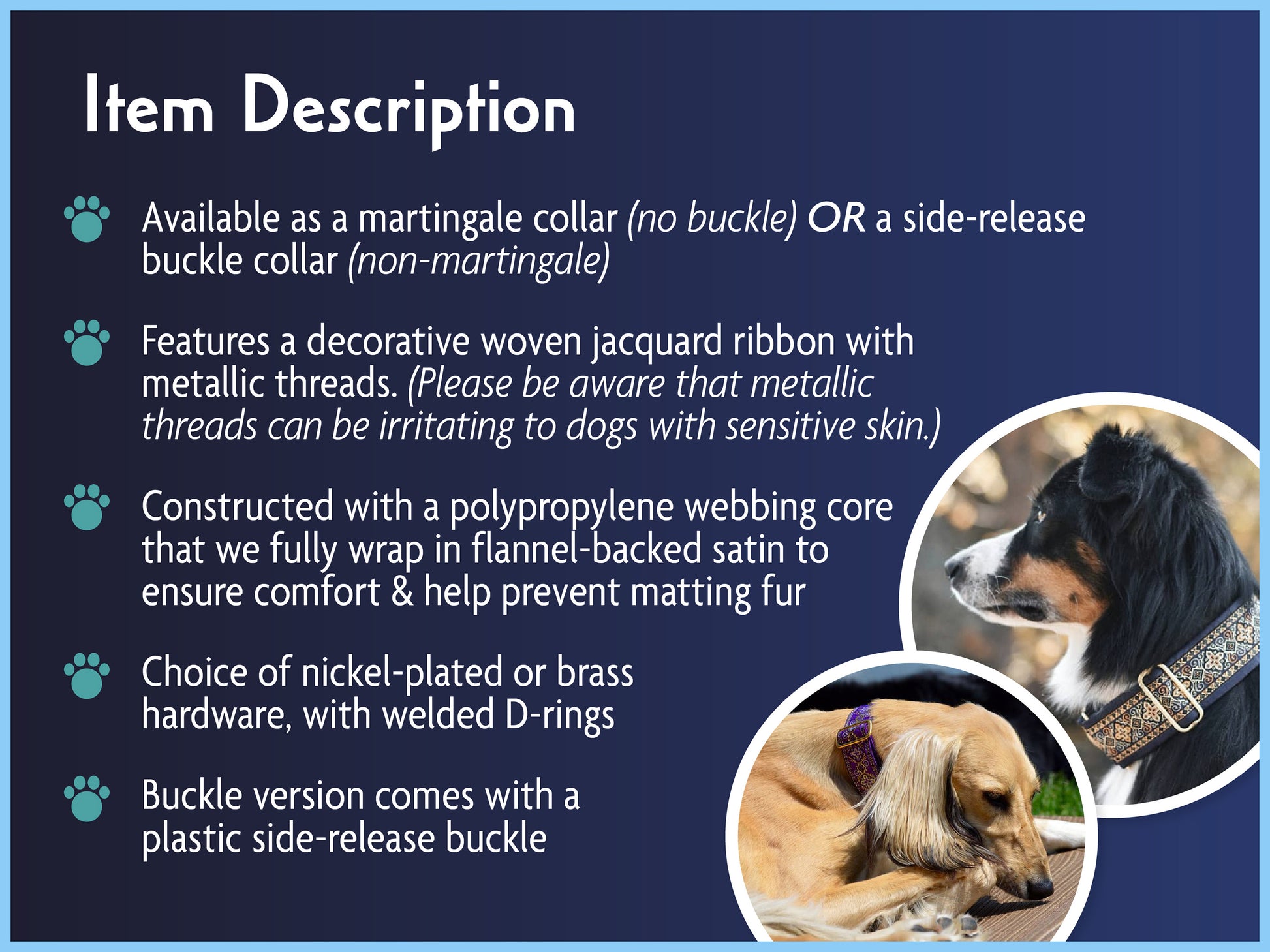 Hound Haberdashery Dog Collar Description