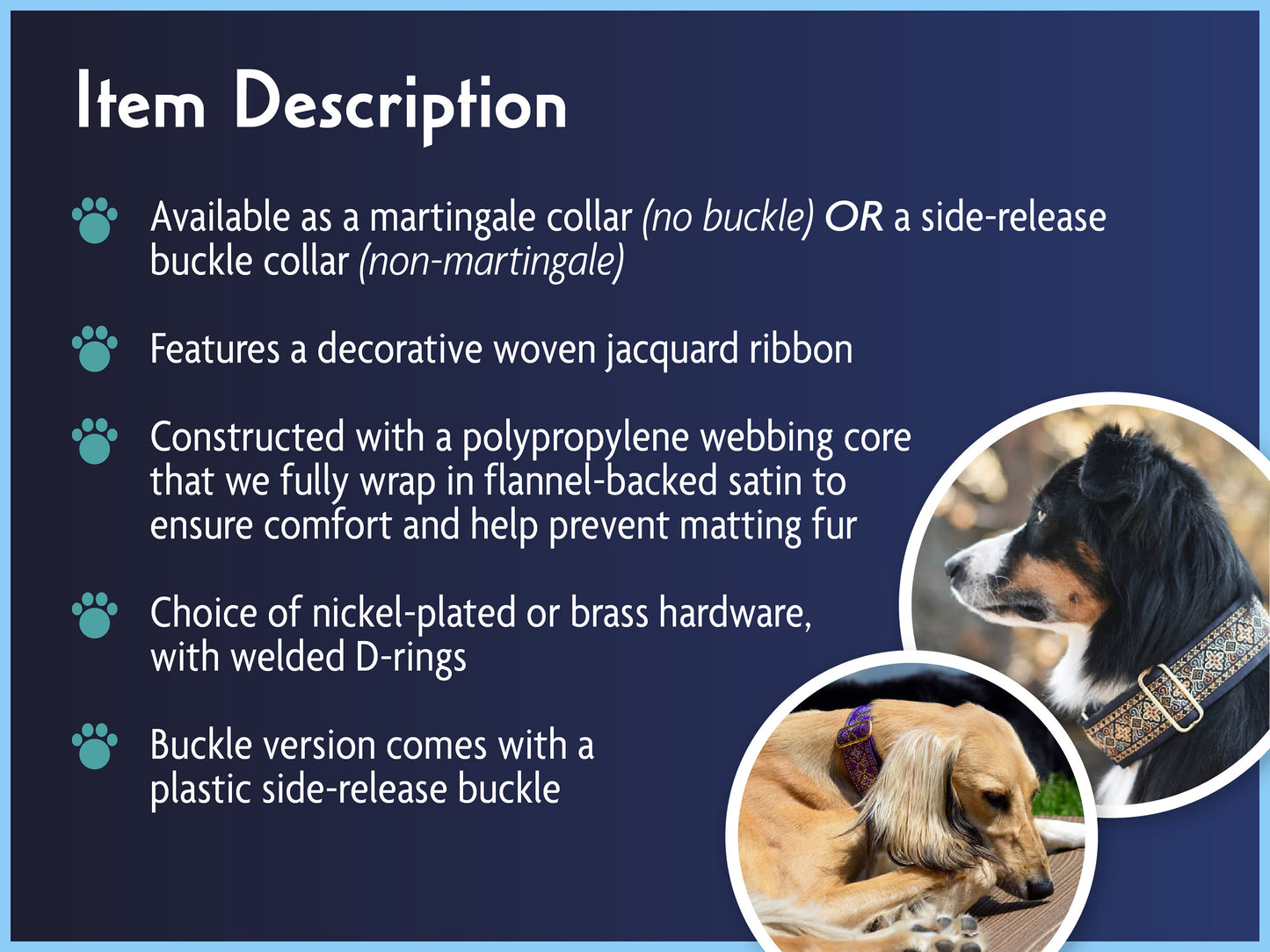 Hound Haberdashery Dog Collar Description