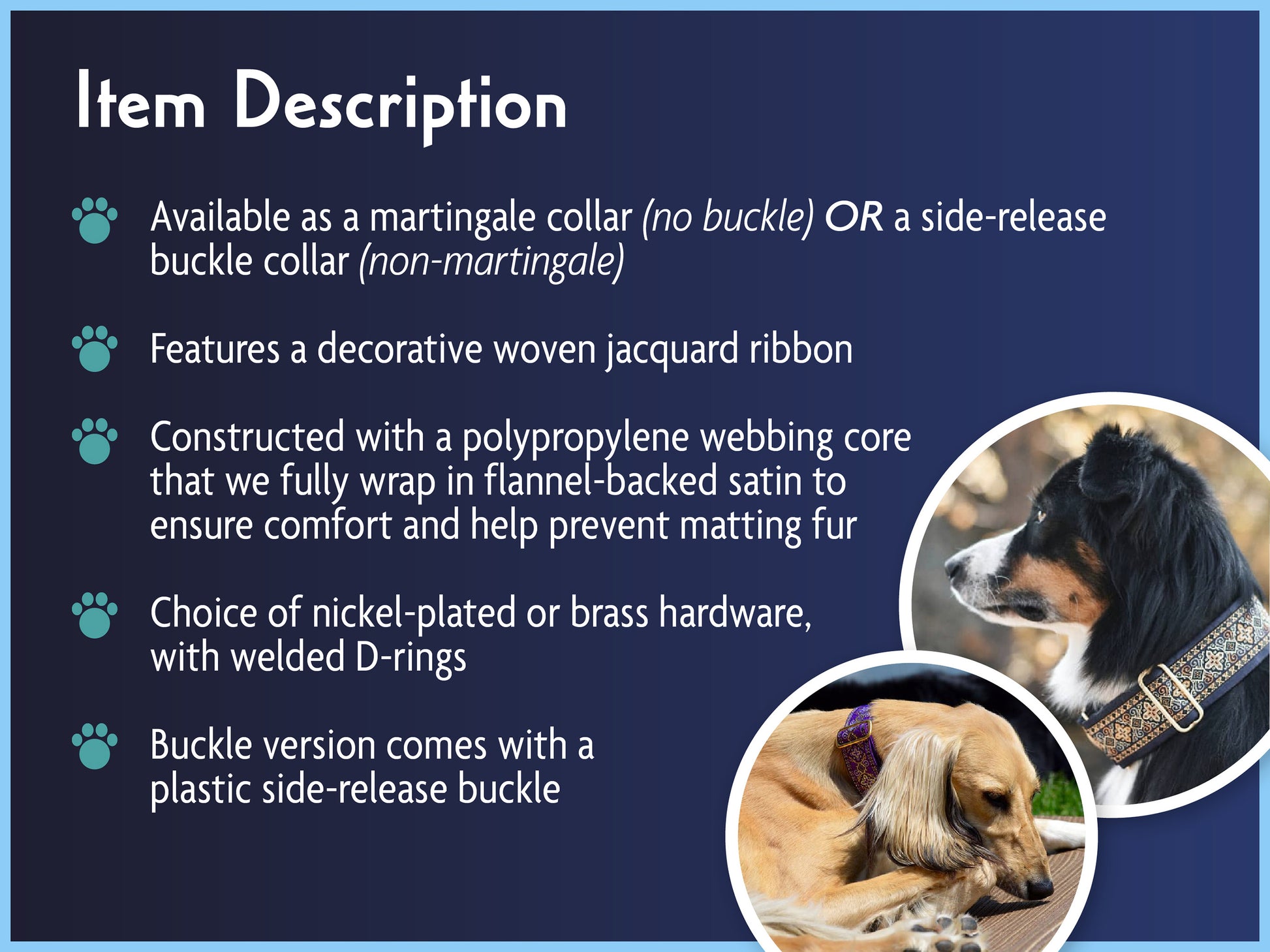 Hound Haberdashery Dog Collar Description