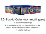 Load image into Gallery viewer, Renaissance Christmas in Blue and Red - Martingale Dog Collar or Buckle Dog Collar - 1.5&quot; Width
