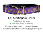 Load image into Gallery viewer, Cashel Jacquard in Purple and Metallic Gold - Martingale or Buckle Dog Collar - 1.5&quot; Width
