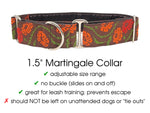 Load image into Gallery viewer, Valencia Floral Vines - Martingale Dog Collar or Buckle Dog Collar - 1.5&quot; Width
