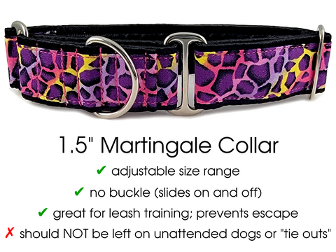 Premade & Ready to Ship: 1.5" Prehistoric Purple Martingale Collar (Size Med)