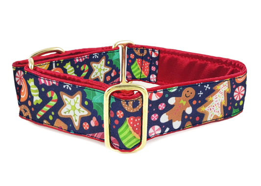 1.5 Inch Wide Christmas Sweets Martingale Dog Collar by The Hound Haberdashery