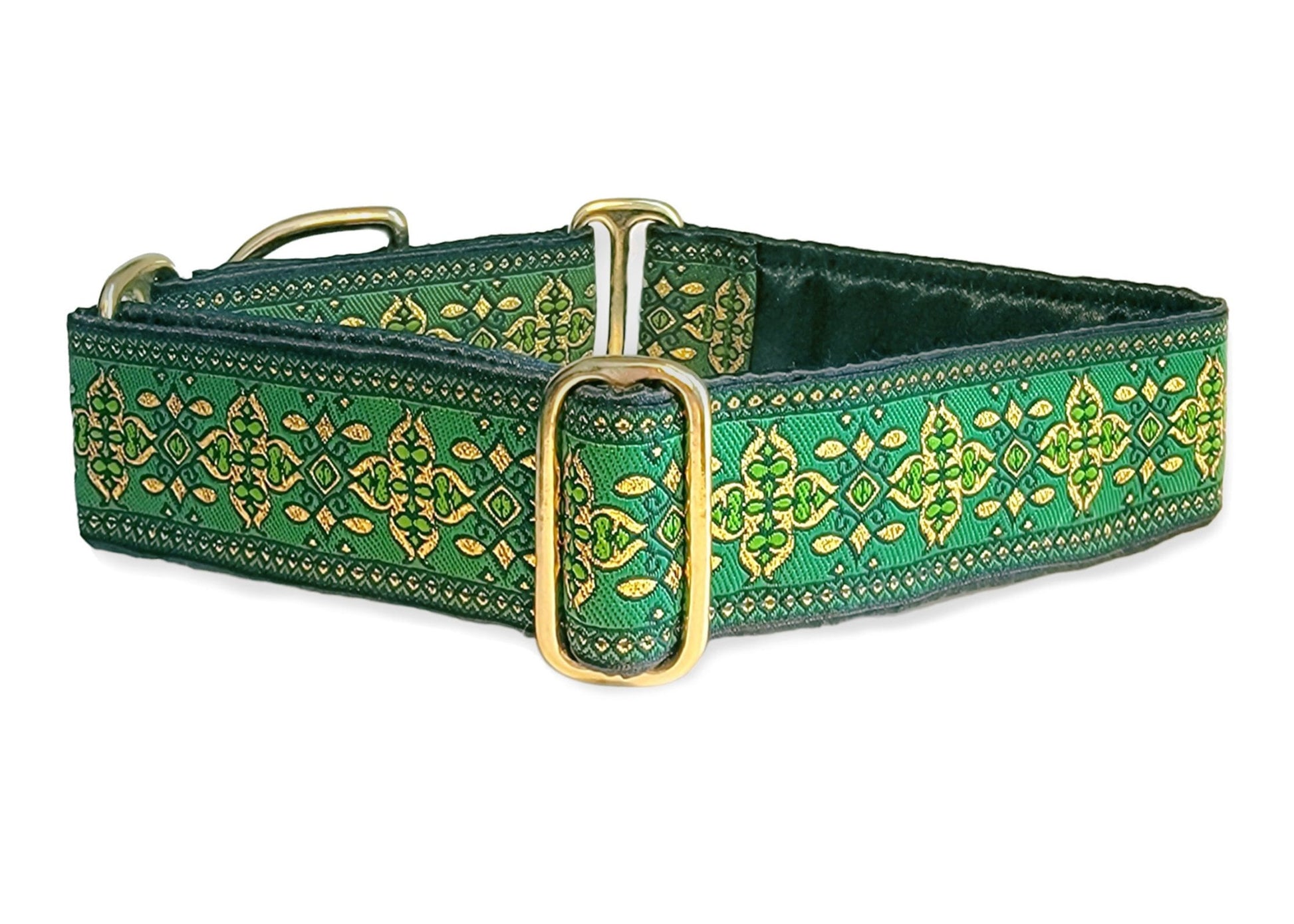 1.5 Inch Wide Green Cashel Dog Collar by The Hound Haberdashery