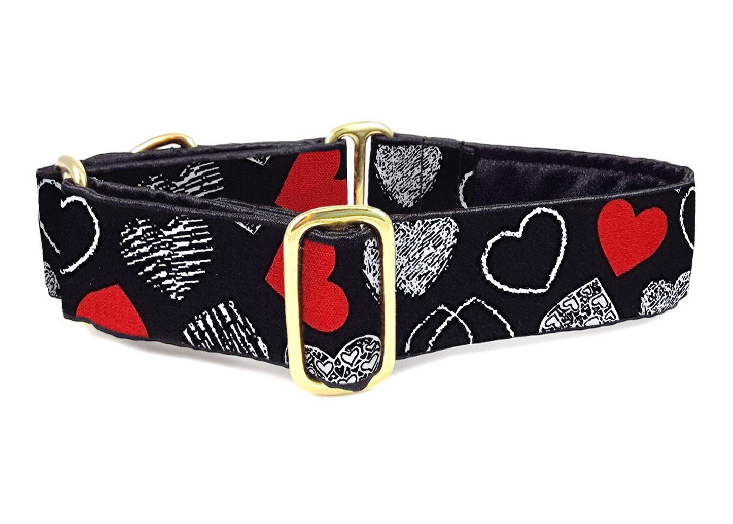 1.5 Inch Wide Doodles of Love Dog Collar by The Hound Haberdashery