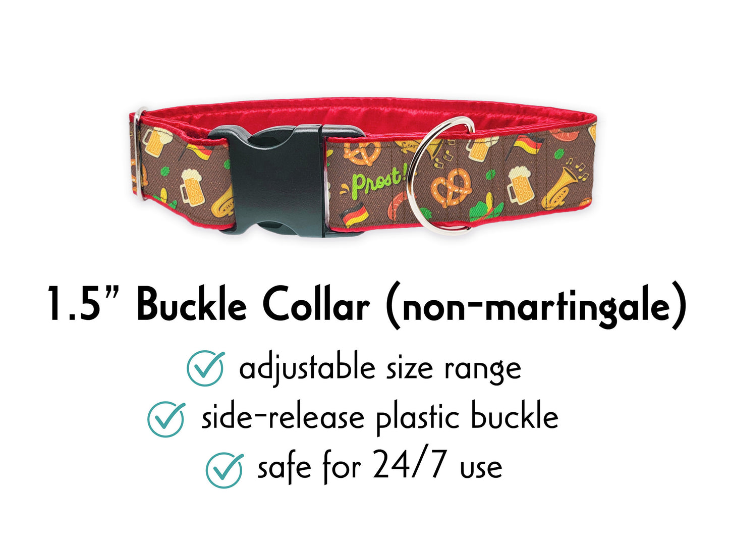 Image of the Oktoberfest 1.5 Inch Buckle Dog Collar by The Hound Haberdashery