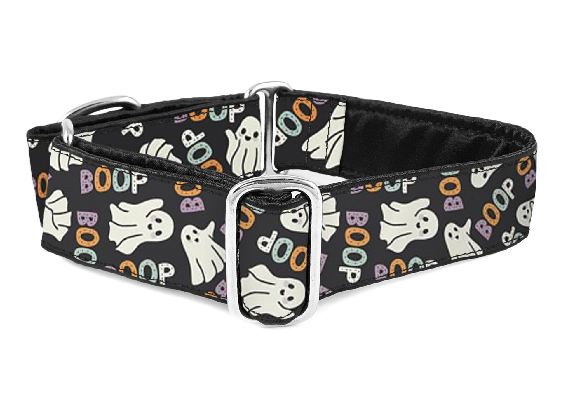 1.5 Inch Wide Halloween Boop Ghosts Martingale Dog Collar by The Hound Haberdashery