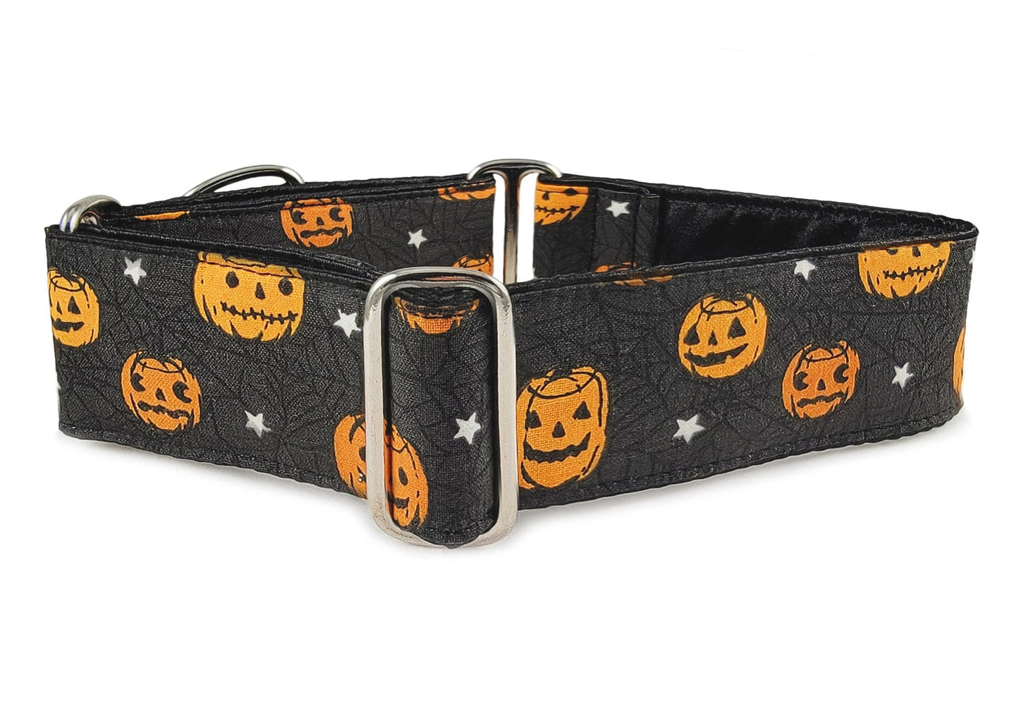 1.5 Inch Wide Halloween Pumpkins Dog Collar by The Hound Haberdashery