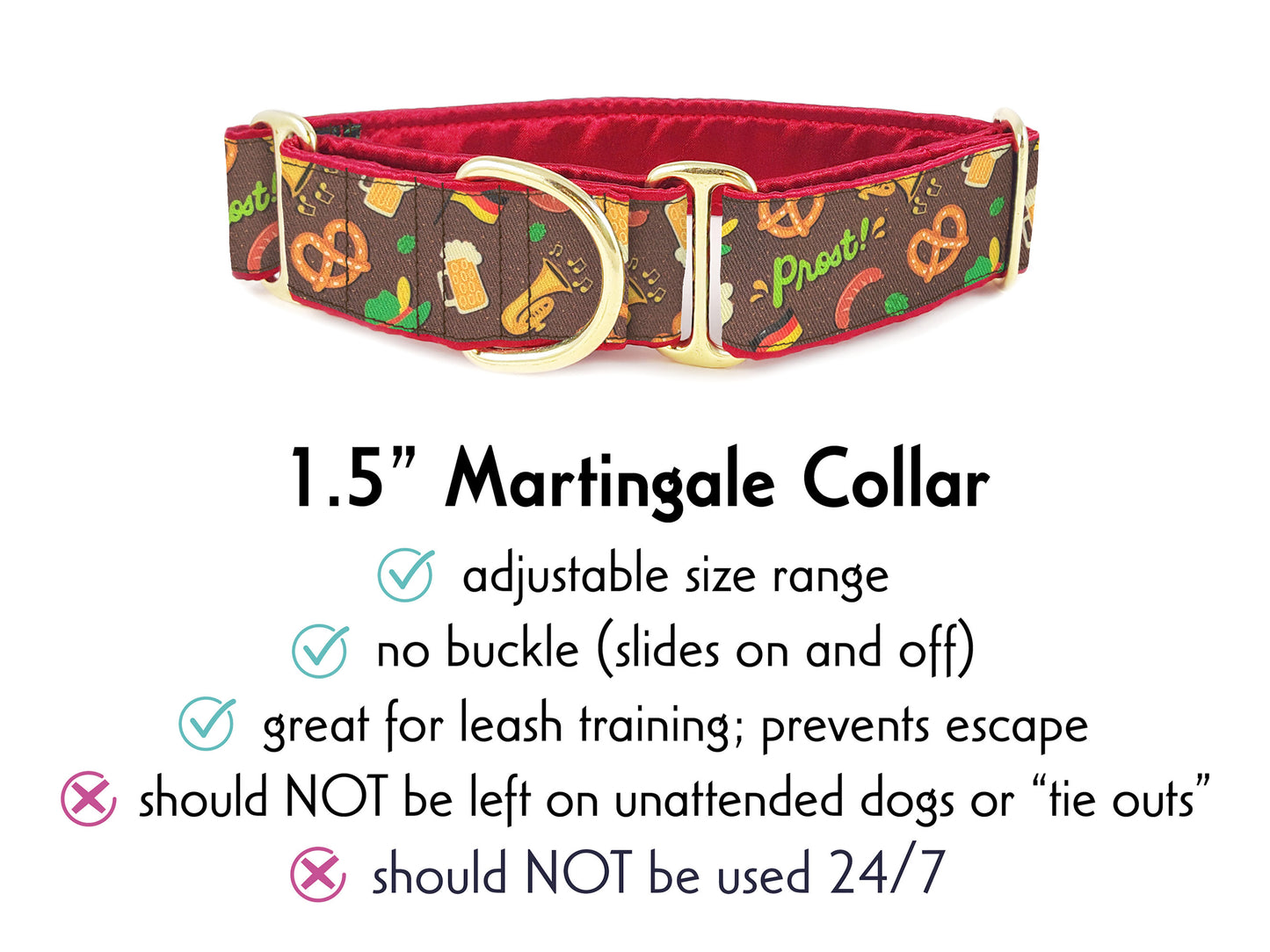 Image of the Oktoberfest 1.5 Inch Martingale Dog Collar by The Hound Haberdashery
