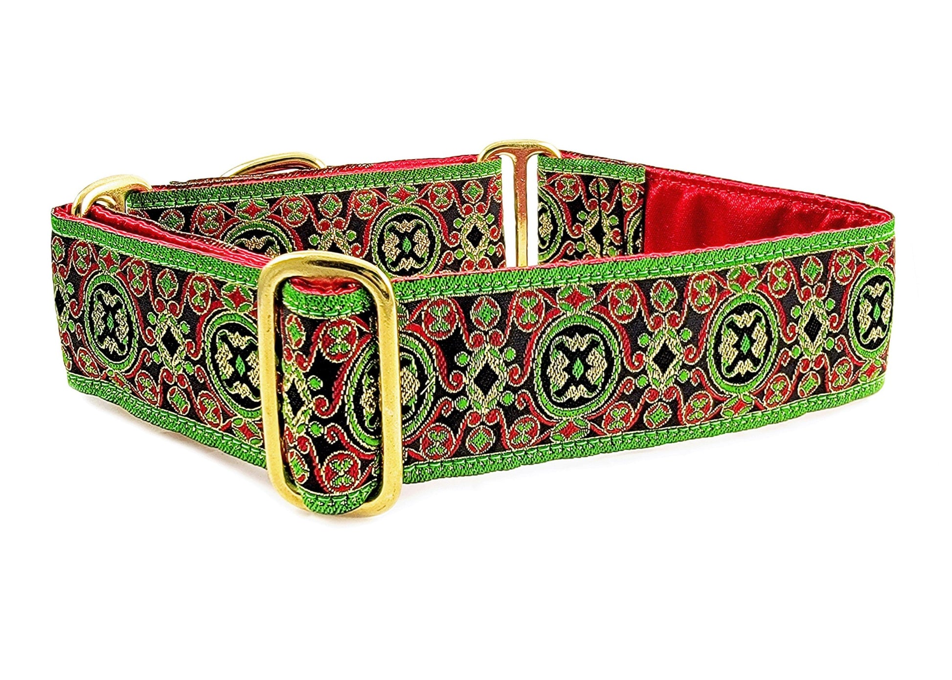 1.5 Inch Wide Renaissance Christmas Dog Collar by The Hound Haberdashery
