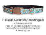Load image into Gallery viewer, Belles Fleurs - Martingale Dog Collar or Buckle Dog Collar - 1&quot; Width
