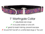 Load image into Gallery viewer, Sevilla Jacquard in Purple, Pink &amp; Gold - Martingale Dog Collar or Buckle Dog Collar - 1&quot; Width
