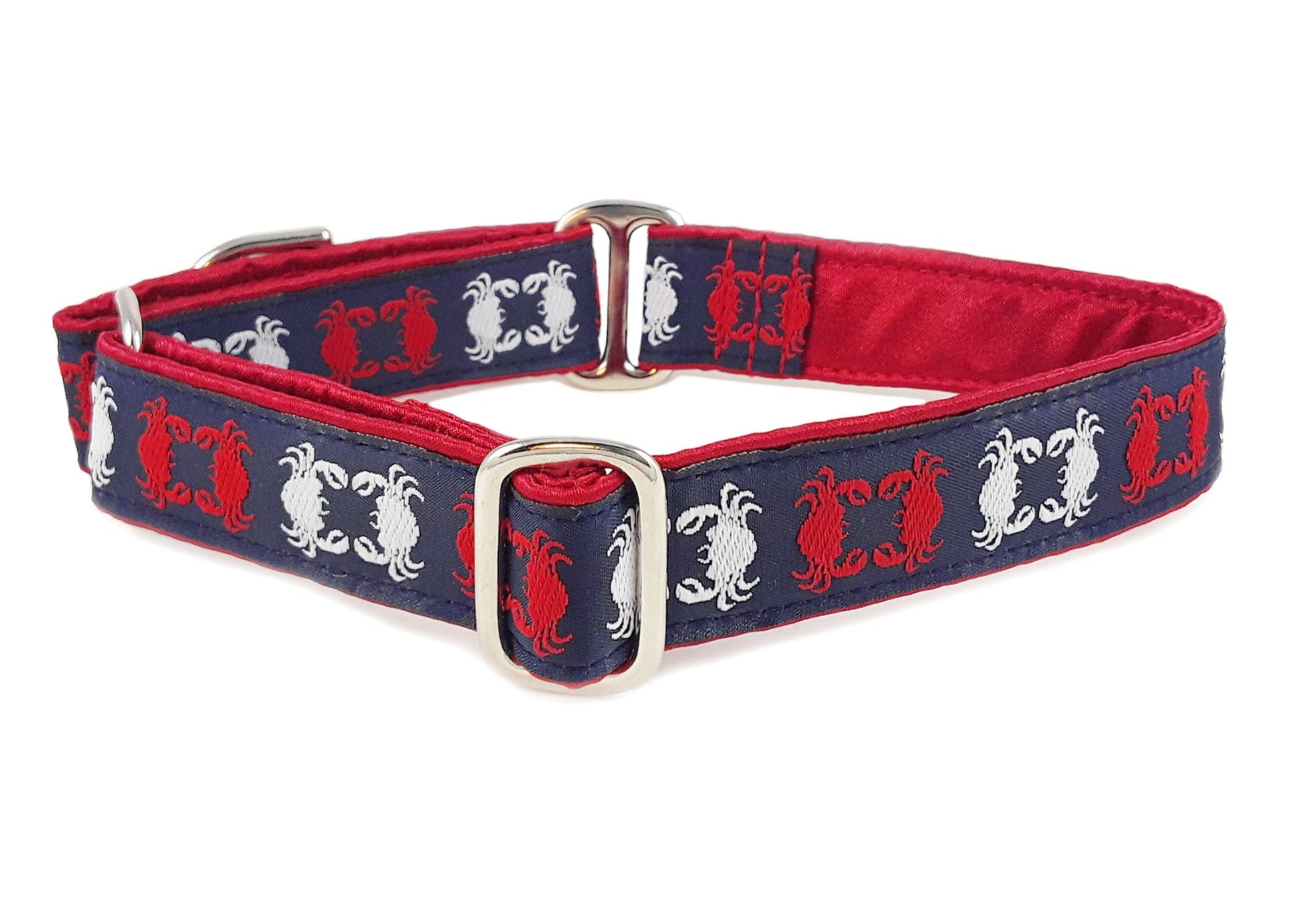 1 Inch Wide Chesapeake Crabs Dog Collar by The Hound Haberdashery