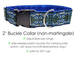 Load image into Gallery viewer, Marseilles Tapestry in Blue &amp; Green - Martingale Dog Collar or Buckle Dog Collar - 2&quot; Width
