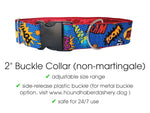 Load image into Gallery viewer, extra wide superhero comic buckle dog collar
