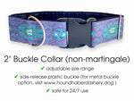 Load image into Gallery viewer, Firenze Jewels in Purple &amp; Teal - Martingale Dog Collar or Buckle Dog Collar - 2&quot; Width

