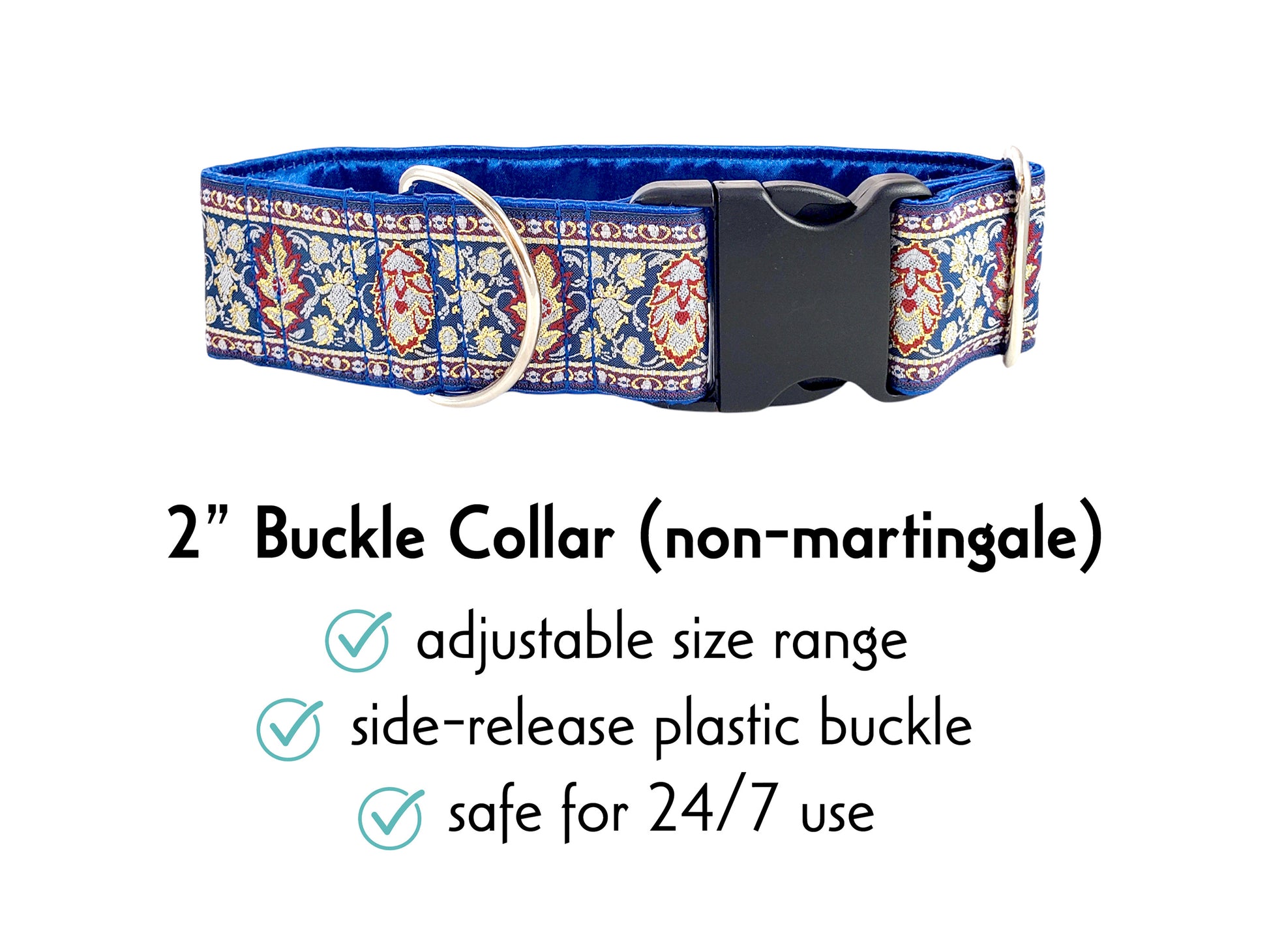 2 Inch Wide Regensburg Buckle Dog Collar by The Hound Haberdashery