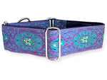 Load image into Gallery viewer, Firenze Jewels in Purple &amp; Teal - Martingale Dog Collar or Buckle Dog Collar - 2&quot; Width
