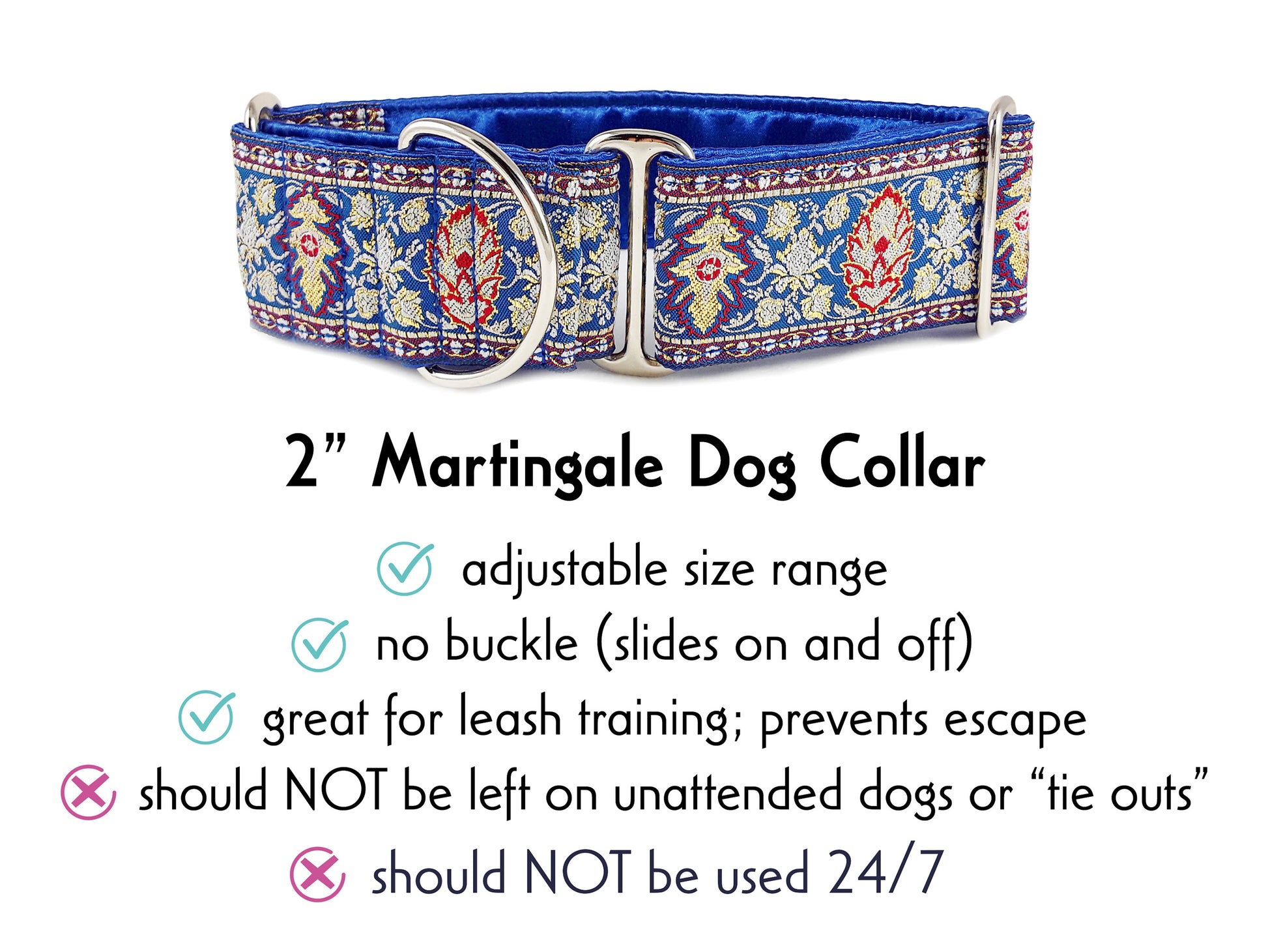 2 Inch Wide Regensburg Martingale Dog Collar by The Hound Haberdashery