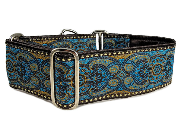 Marseilles Tapestry in Espresso - Martingale Dog Collar or Buckle Dog Collar - 2" Width