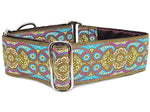 Load image into Gallery viewer, Marseilles Tapestry in Purple &amp; Olive Green - Martingale or Buckle Dog Collar - 2&quot; Width

