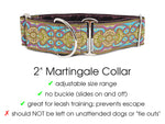 Load image into Gallery viewer, Marseilles Tapestry in Purple &amp; Olive Green - Martingale or Buckle Dog Collar - 2&quot; Width
