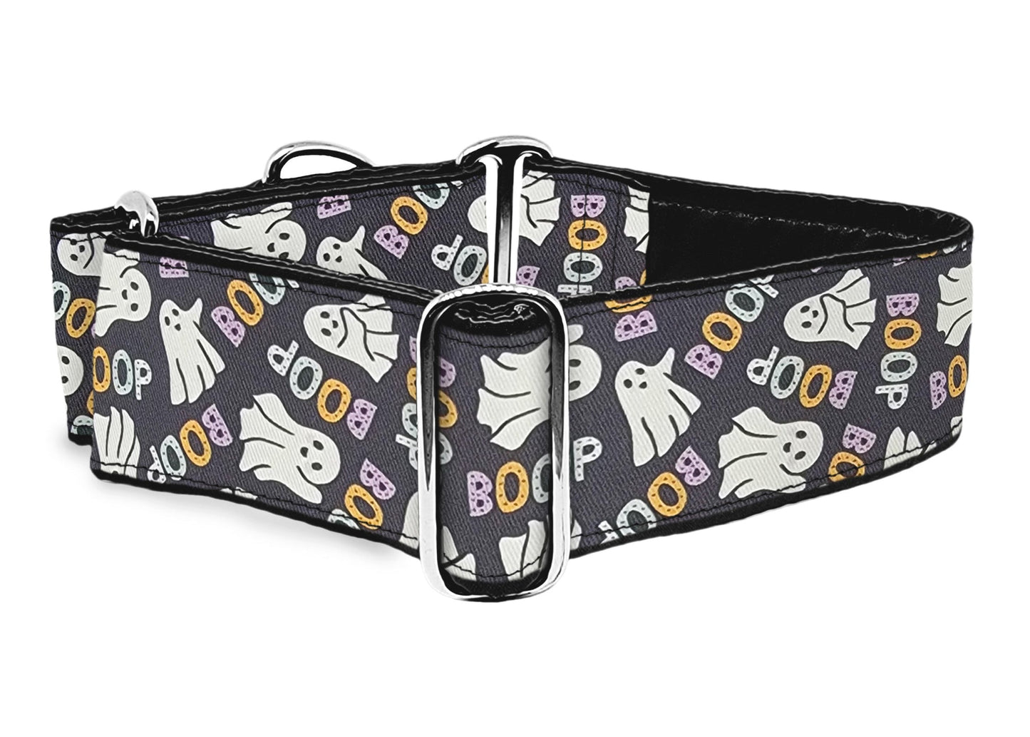 2 Inch Wide Halloween BOOP Ghost Martingale Dog Collar by The Hound Haberdashery