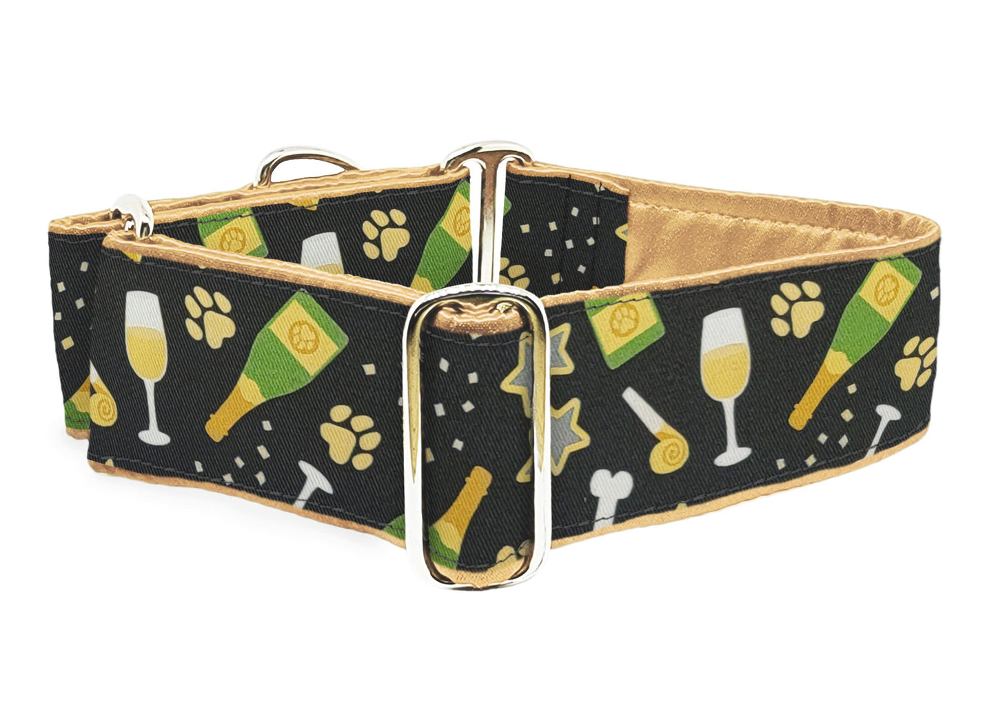New Year's Eve Celebrations - Martingale or Buckle Dog Collar - 2" Width