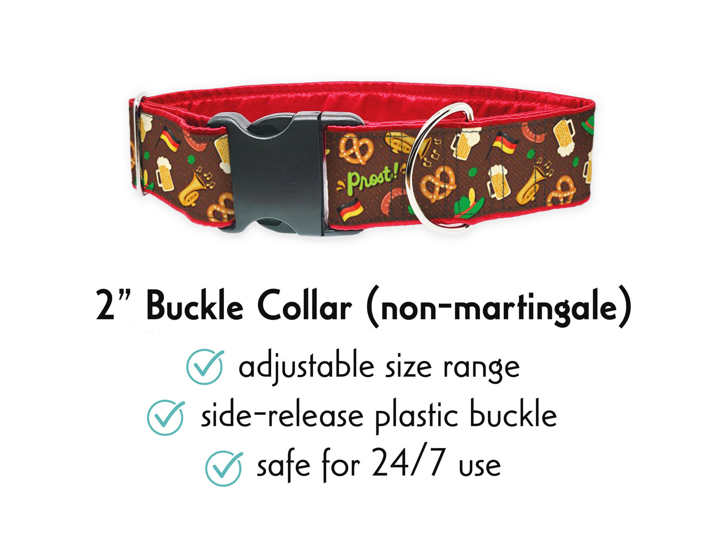 Oktoberfest 2 Inch Wide Buckle Dog Collar by The Hound Haberdashery