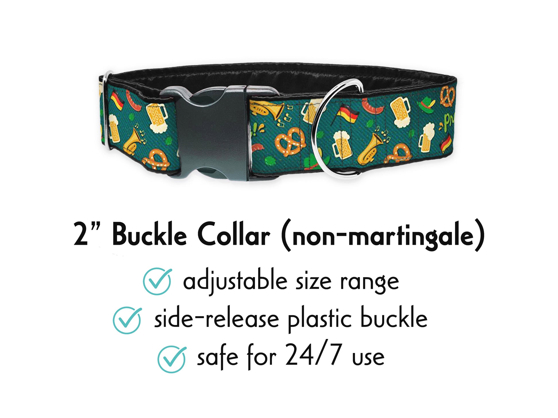 Oktoberfest 2 Inch Wide Buckle Dog Collar by The Hound Haberdashery