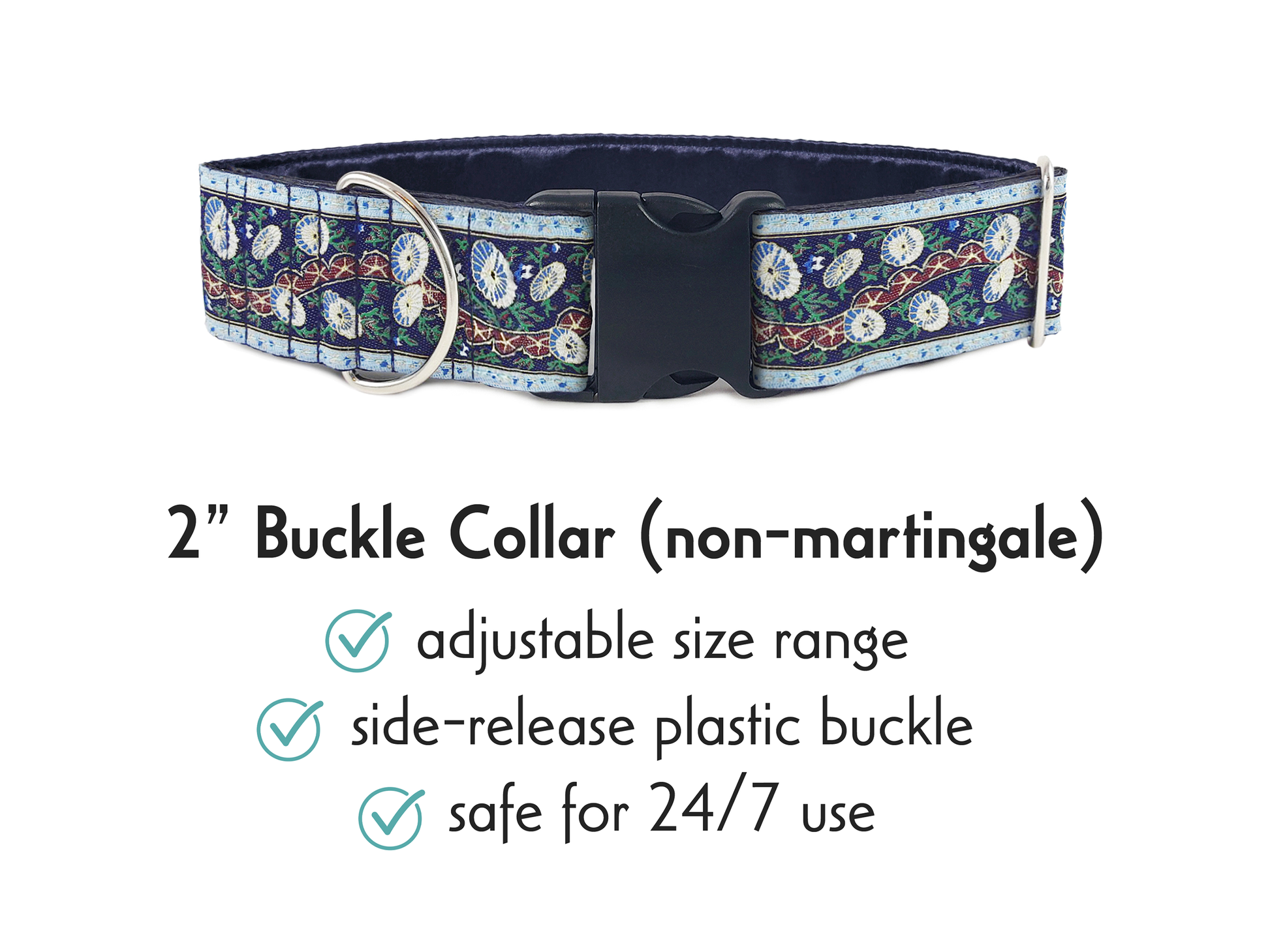 2 Inch Midsummer Night's Dream Buckle Dog Collar by The Hound Haberdashery