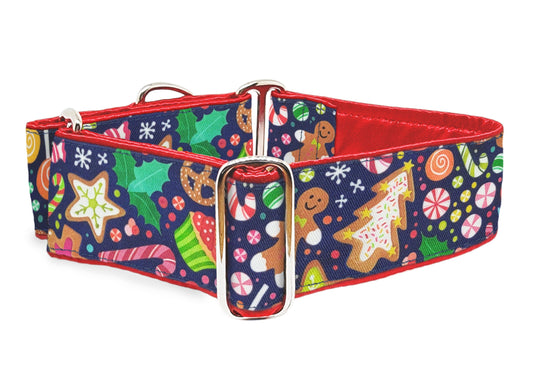 2 Inch Wide Christmas Sweets Martingale Dog Collar by The Hound Haberdashery