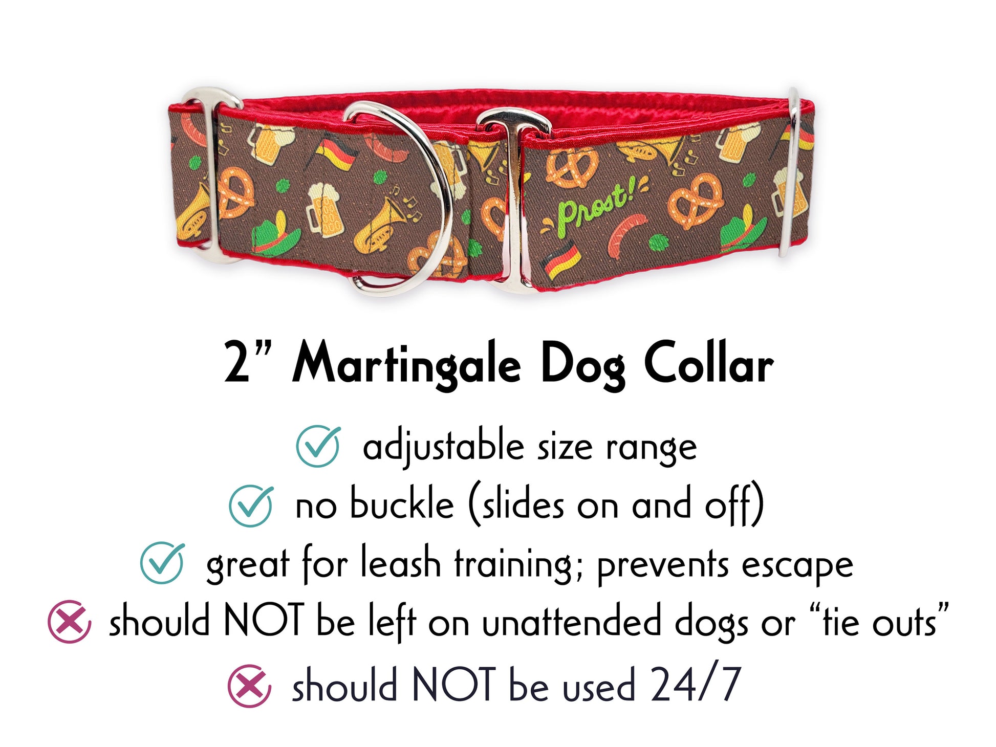 Image of the Oktoberfest 2 Inch Martingale Dog Collar by The Hound Haberdashery