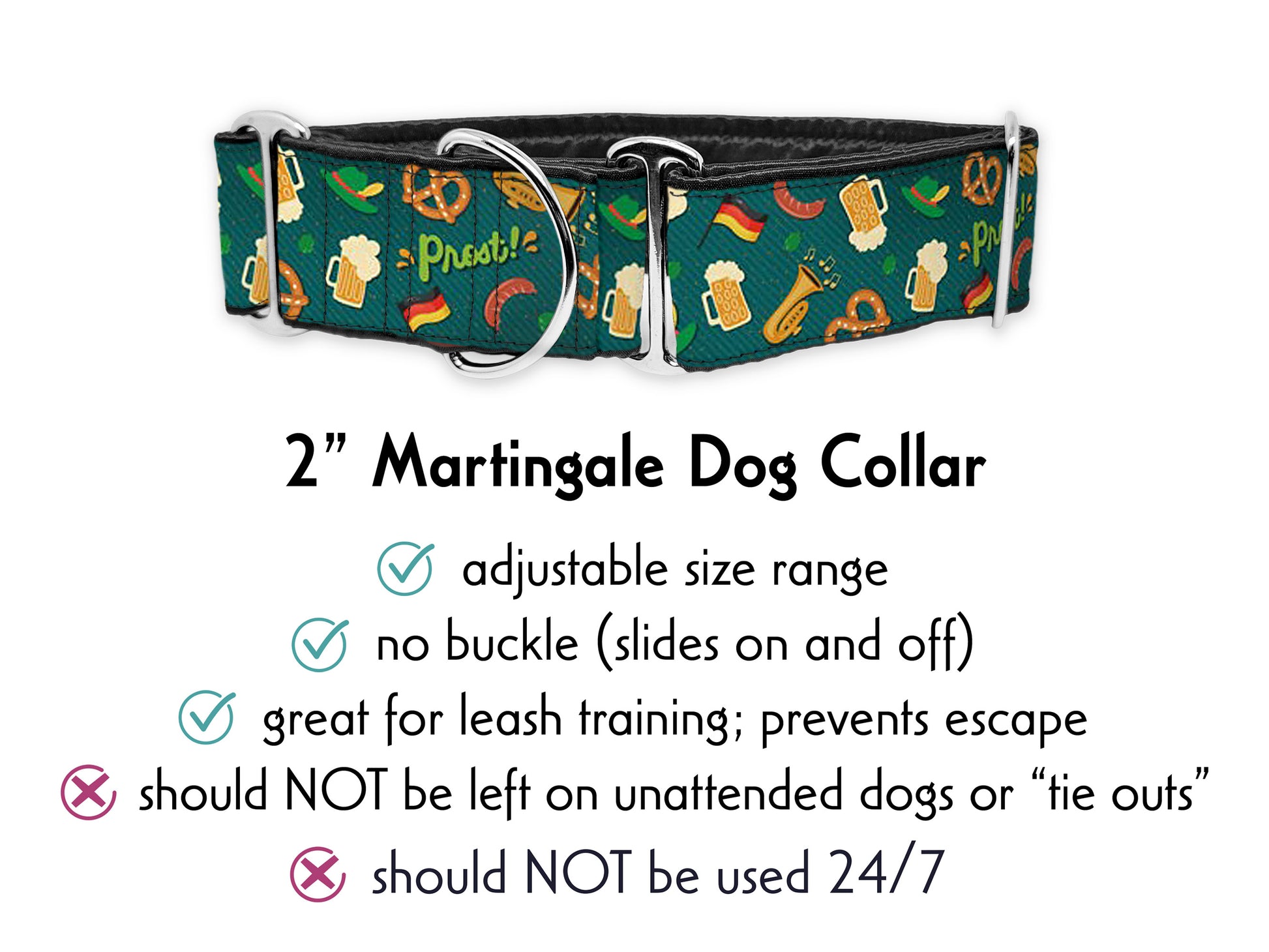 Oktoberfest 2 Inch Wide Martingale Dog Collar by The Hound Haberdashery