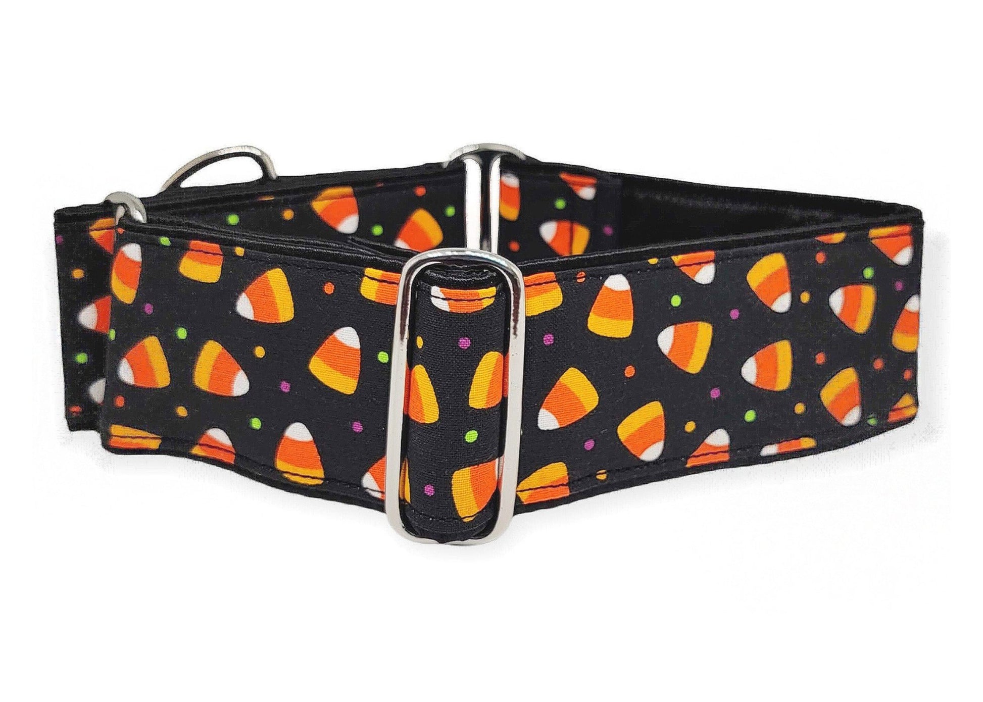 2 Inch Wide Candy Corn Halloween Dog Collar by The Hound Haberdashery