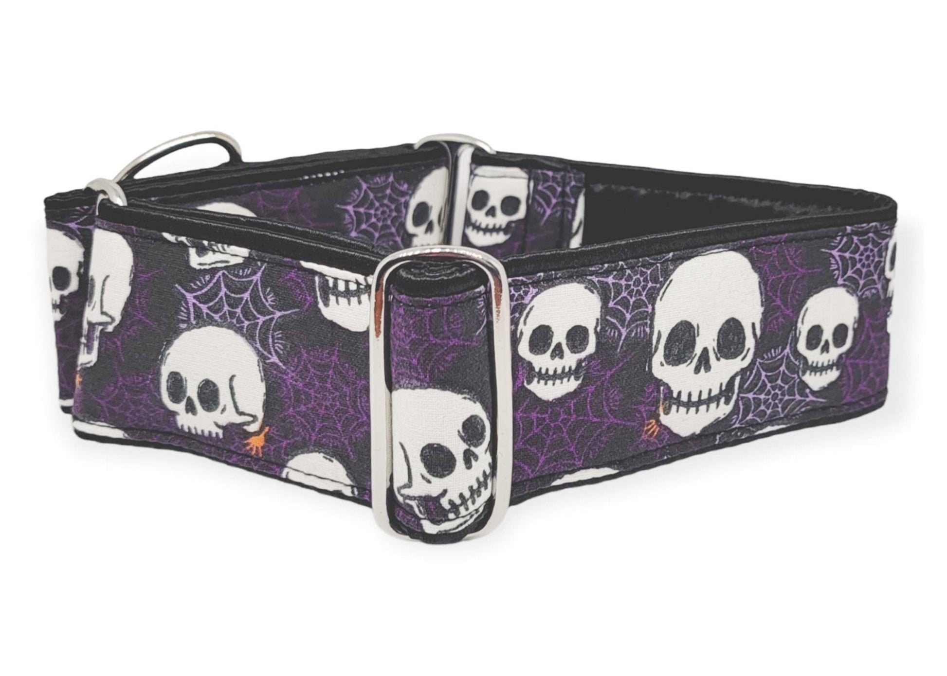 2 Inch Wide Spooky Skulls Dog Collar by The Hound Haberdashery