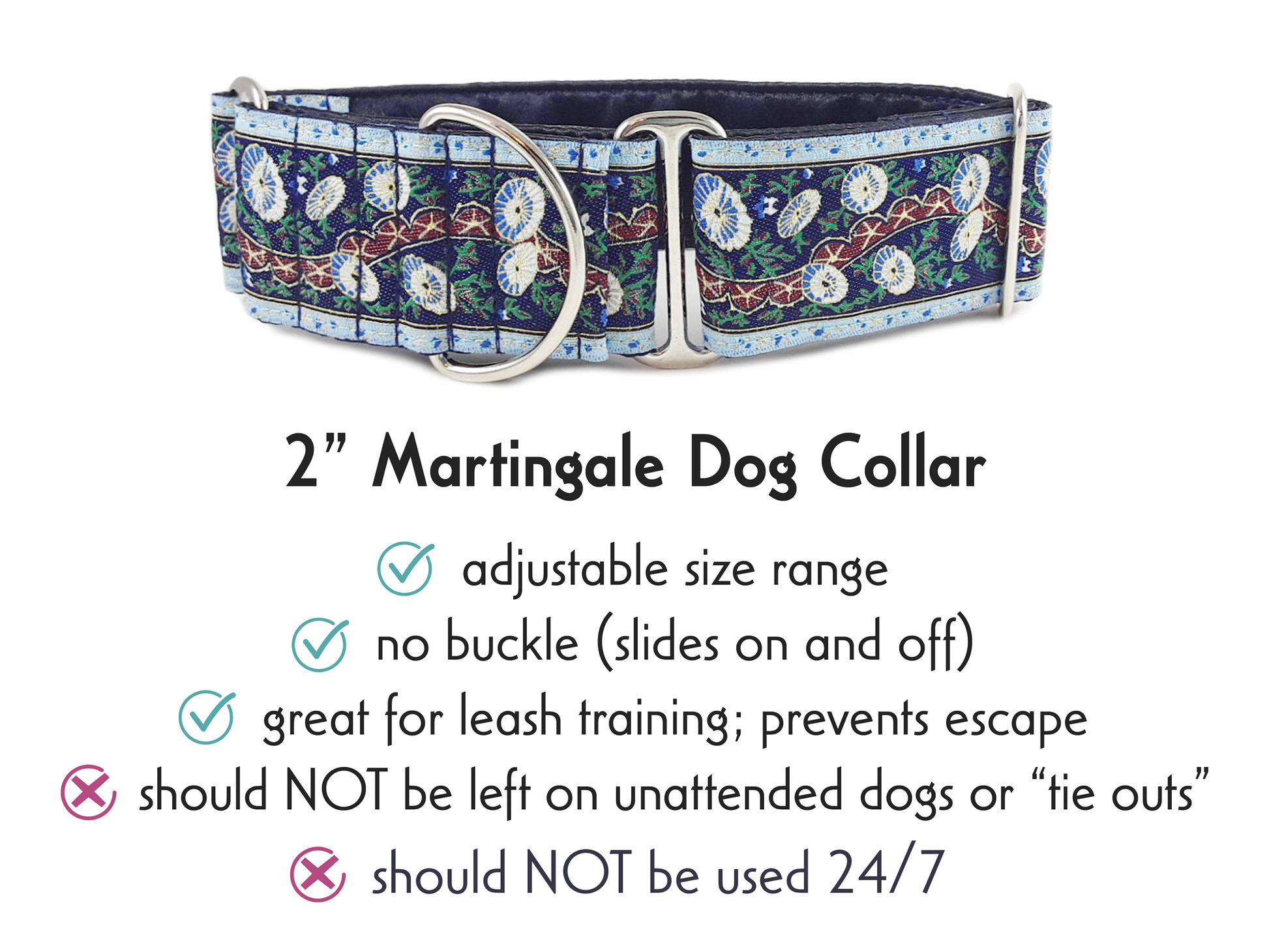 2 Inch Midsummer Night's Dream Martingale Dog Collar by The Hound Haberdashery