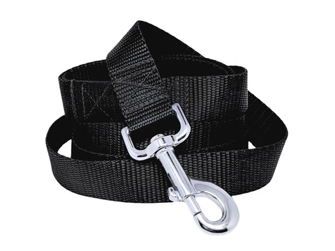 Black plain nylon dog leash