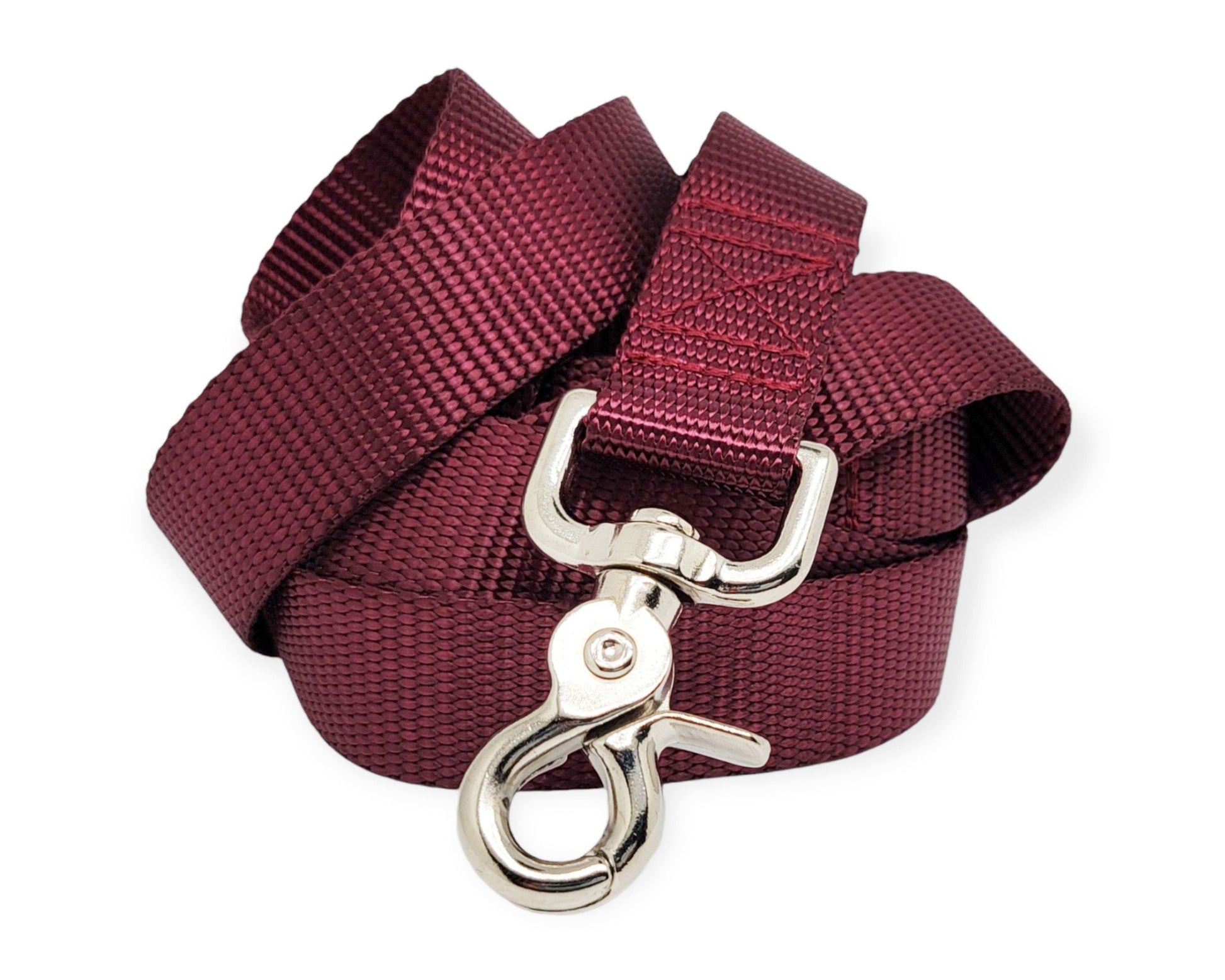 Burgundy Nylon Dog Leash by the Hound Haberdashery